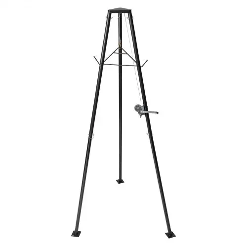 VEVOR Game Hoist, 227 kg Tragkraft, Jagd-Wildhebezeug mit Seilwinde und Gambrel, Wildaufhänger, Jagdspiel Zubehör zur Enthäutung und Reinigung von Jagdwild, 1300 x 1100 x 2750 mm, Schwarz – Bild 8