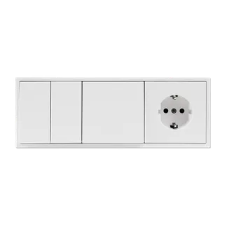 Schalter und Steckdosen Set McPower Shallow “Tür 3-fach“ weiß, 4-teilig, Steckanschluss Schalter und Steckdosen Set McPower Shallow “Tür 3-fach“ weiß, 4-teilig, Steckanschluss