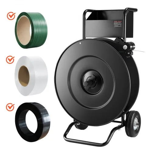 VEVOR Abrollwagen, passend für PET-/PP-/Stahl-Umreifungsrollen mit 203/406 mm Kerngröße, robuster Umreifungsspender mit verbesserter Trommelbremse, integrierte geräumige Ablage für Werkzeuge VEVOR Abrollwagen, passend für PET-/PP-/Stahl-Umreifungsrollen mit 203/406 mm Kerngröße, robuster Umreifungsspender mit verbesserter Trommelbremse, integrierte geräumige Ablage für Werkzeuge