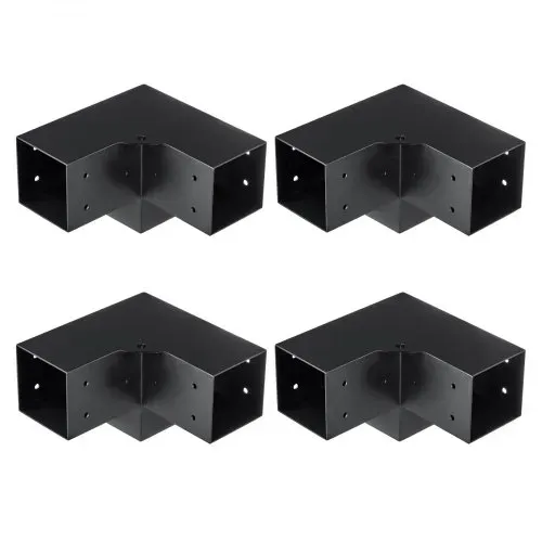 VEVOR 4er-Set Pfostenverbinder 10 x 10 cm (Innengröße 91,44 x 91,44 mm) Pfostenecke Pergola Eckverbinder Holzverbinder 90°-Stiefelstruktur Eckhalterung Holzbalken Pavillon Halterungs Set – Bild 9