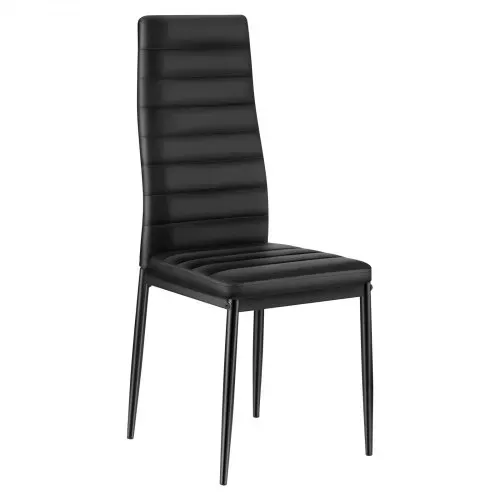 VEVOR moderner Esszimmerstuhl (4 Stk.) eleganter gepolsterter Leder-Beistellstuhl (136 kg belastbar) für Esstische, platzsparender Küchentischstuhl mit dicken Kissen & Metallbeinen, Schwarz Café – Bild 8