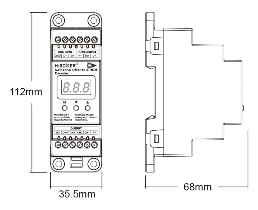 MiBoxer D5-T LED Controller DMX 5-Kanal für DIN-Schiene – Bild 5
