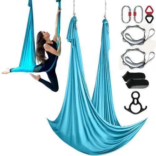 VEVOR Aerial Yoga Hängematte Set 10 x 2,8 m, Blau Aerial Yoga Swing Air Fliegen, Indoor Aerial Yoga Hammock Swing 1000 kg Max. Tragfähigkeit, inkl. Yoga-Socken & Stahlkarabiner & Alu-Drehgelenk VEVOR Aerial Yoga Hängematte Set 10 x 2,8 m, Blau Aerial Yoga Swing Air Fliegen, Indoor Aerial Yoga Hammock Swing 1000 kg Max. Tragfähigkeit, inkl. Yoga-Socken & Stahlkarabiner & Alu-Drehgelenk