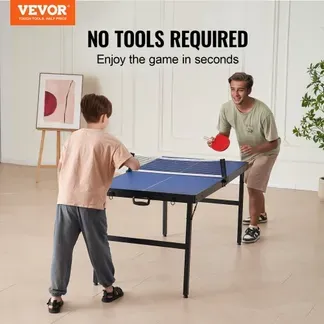 VEVOR Tischtennistisch Ping-Pong-Tisch, mittelgroße tragbare Tischtennisplatte, Tischtennisplatte aus MDF zusammenklappbar komplettes Set mit Netz, 2 Schlägern, 3 Bällen, Tragetasche, Griff VEVOR Tischtennistisch Ping-Pong-Tisch, mittelgroße tragbare Tischtennisplatte, Tischtennisplatte aus MDF zusammenklappbar komplettes Set mit Netz, 2 Schlägern, 3 Bällen, Tragetasche, Griff
