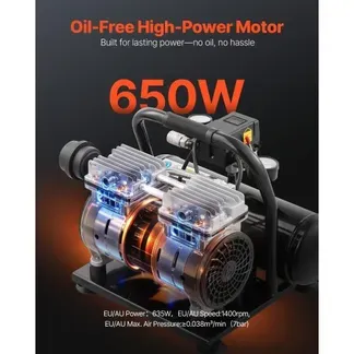VEVOR-Luftkompressor, 1 Gallone Stahltank, 1 PS 1,5 CFM 7 Bar ölfreier Luftkompressor & max. 120 PSI Druck, 68 dB ultraleiser tragbarer Kompressor, für Autoreparatur, Reifenbefüllung, Spritzlackierung VEVOR-Luftkompressor, 1 Gallone Stahltank, 1 PS 1,5 CFM 7 Bar ölfreier Luftkompressor & max. 120 PSI Druck, 68 dB ultraleiser tragbarer Kompressor, für Autoreparatur, Reifenbefüllung, Spritzlackierung