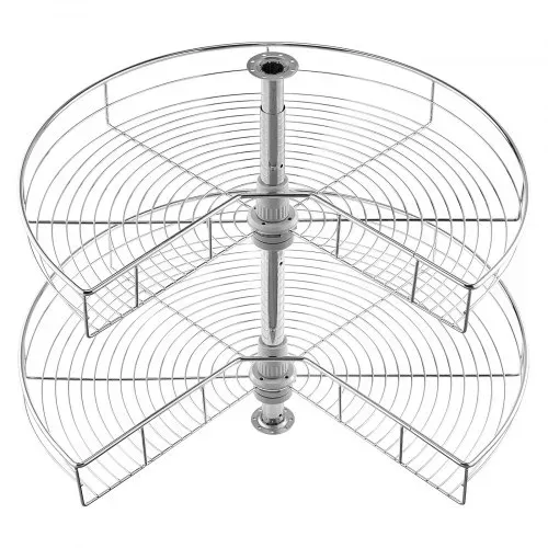 VEVOR nierenförmiger Chrom-Eck-Organizer 360° drehbare Gewürzregal Organizer, 2-stufiges höhenverstellbares Lagerregal (23 kg belastbar), Lazy Susan-Ersatzregal aus Karbonstahl für Schrankecken – Bild 10