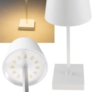 LED Akku Tischleuchte 26cm, dimmbar USB-C, 160Lumen, 1200mAh, 3000k, Weiß LED Akku Tischleuchte 26cm, dimmbar USB-C, 160Lumen, 1200mAh, 3000k, Weiß