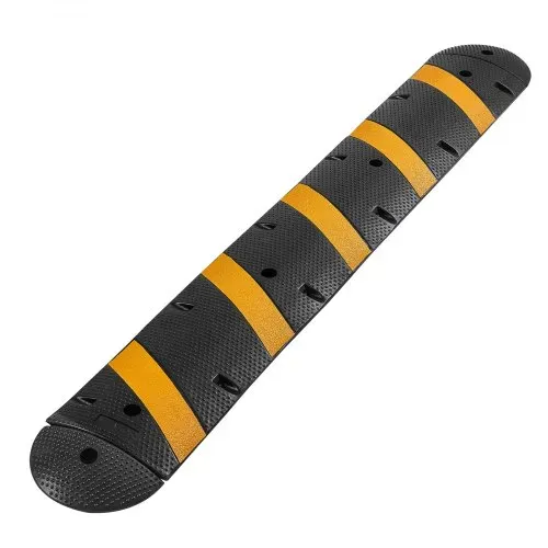 VEVOR 183 cm Kabelbrücke, 2-Kanal, Gummi Überfahrschutz, 9979 kg Tragfähigkeit, Bodenabdeckungen, Stolperschutz Rampe mit Dehnschrauben, für Asphaltbeton-Schotterauffahrten, 1 Stück – Bild 8