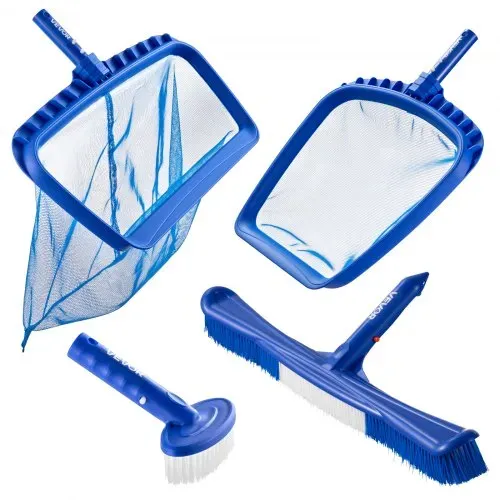 VEVOR Reinigungsset für Pools inkl. 2 abnehmbaren Bürstenköpfen (51/14 cm) & 2 Pool-Skimmernetzen, Reinigungswerkzeugset für eingebaute/oberirdische Pools für Blätter, feines Netz, keine Stangen – Bild 8