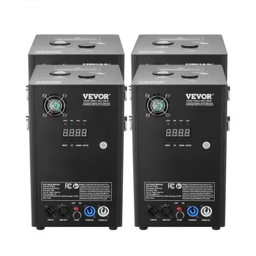 VEVOR 4x Funkenmaschine 700 W Pyrotechnikmaschine Aluminiumlegierung Feuerwerksmaschine DMX Controller Einstellbar 2–5m Cold Spark Machine 7 min pro Nachladen Ideal für Hochzeit, DJ Show, Partys – Bild 9