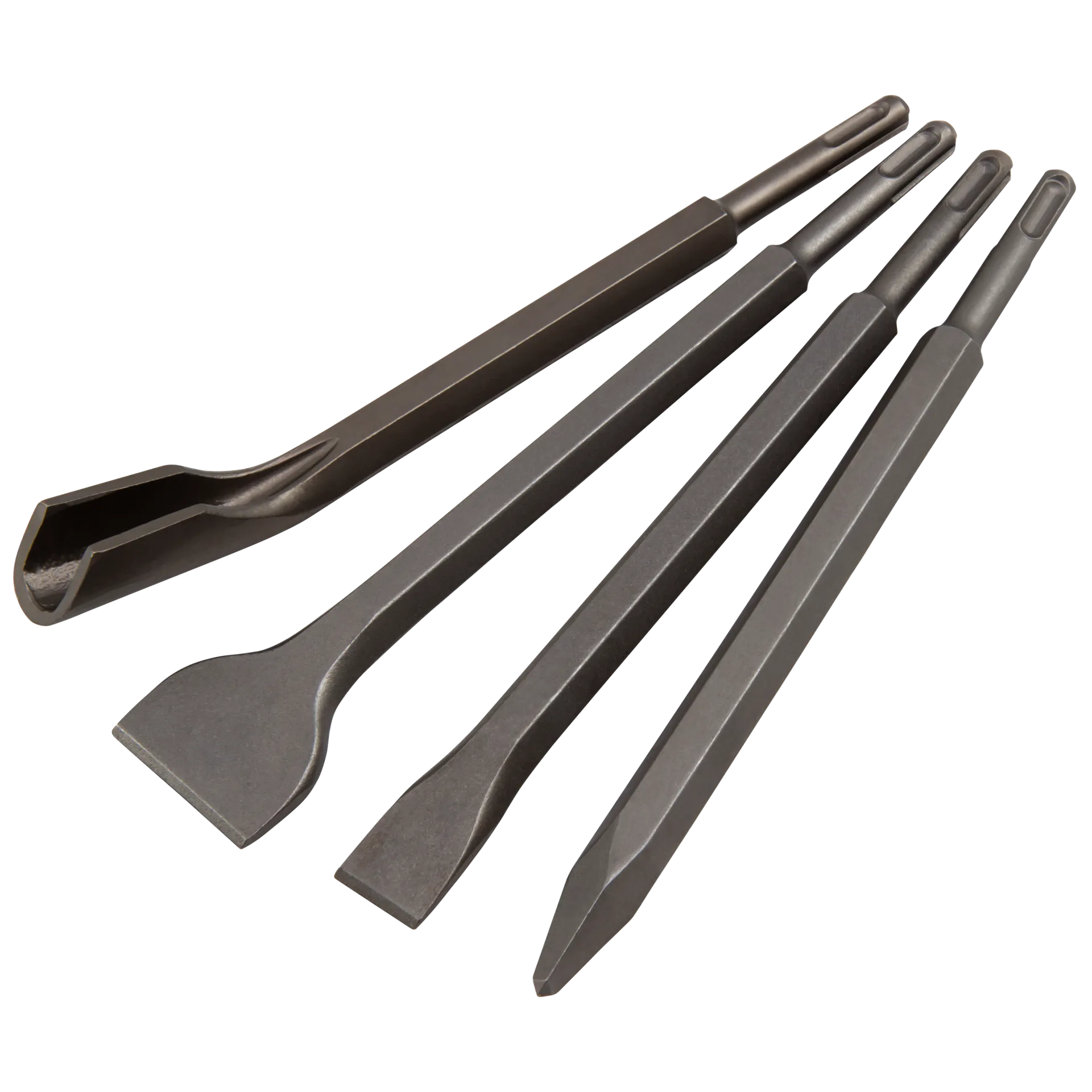 Meißel-Set McPower, 4-teilig Spitz-, Flach-, Breit und Hohlmeißel, SDS-Aufnahme Meißel-Set McPower, 4-teilig Spitz-, Flach-, Breit und Hohlmeißel, SDS-Aufnahme