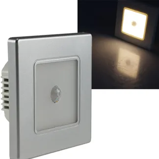 LED Wand-Einbauleuchte „EBL 86 PIR“ 3000k, warmweiß, Rahmen silber #Rest# LED Wand-Einbauleuchte „EBL 86 PIR“ 3000k, warmweiß, Rahmen silber #Rest#