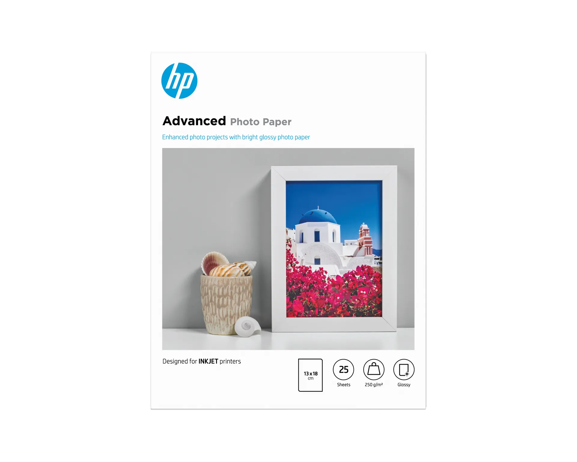 HP Advanced Fotopapier, glänzend, 250 g/m2, 13 x 18 cm (127 x 178 mm), 25 Blatt HP Advanced Fotopapier, glänzend, 250 g/m2, 13 x 18 cm (127 x 178 mm), 25 Blatt