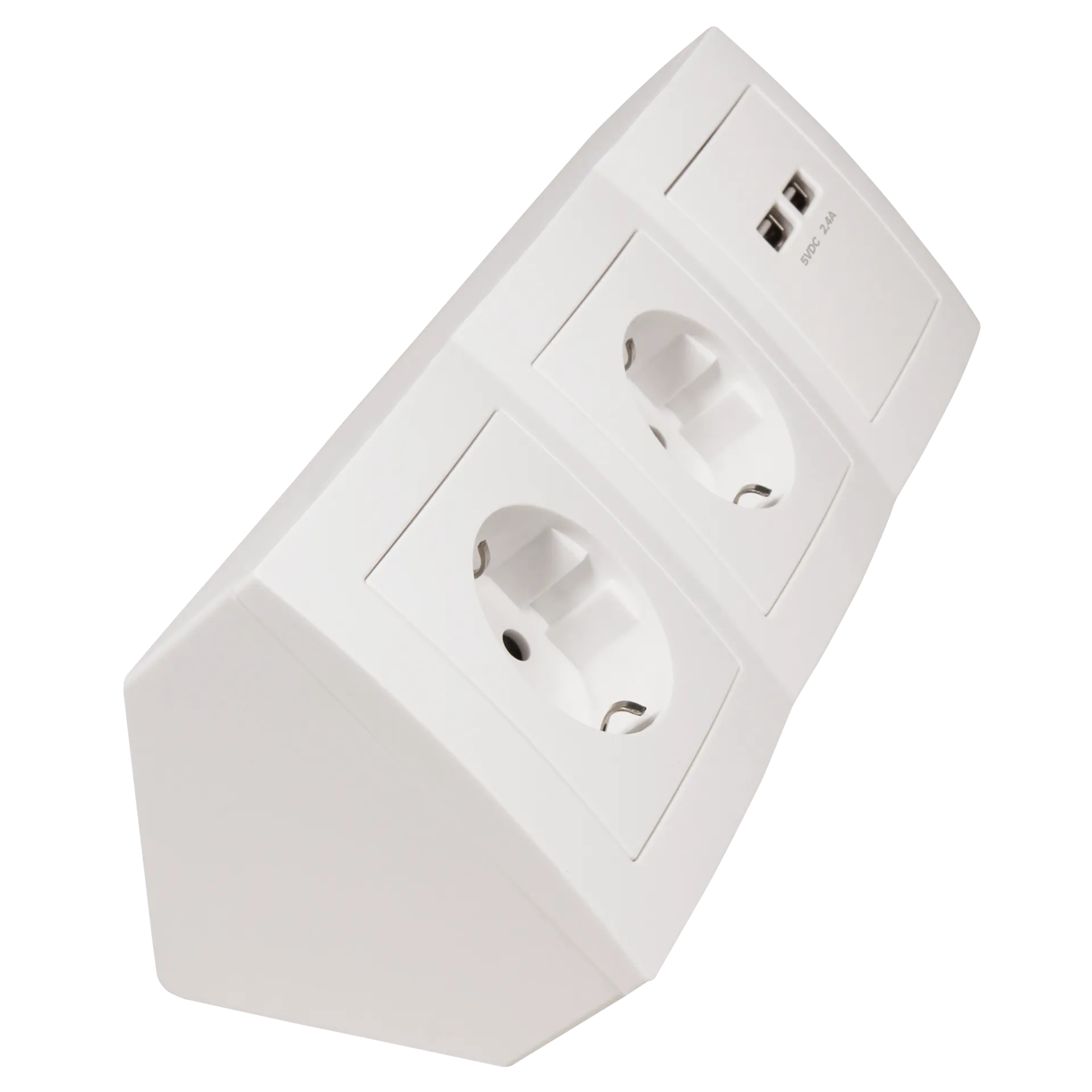 Steckdosenblock McPower ''Flair'' Aufbau, weiß, 2-fach Schutzkontakt + 2x USB – Bild 3