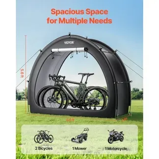 VEVOR Fahrradzelt, 1 bis 2 Fahrräder, geräumige Fahhrradgarage mit belüftetem Fenster, fächerförmige Fahrradschuppe mit hochfestem Fiberglas & Doppelreißverschlüssen, 1706x2011x792 mm VEVOR Fahrradzelt, 1 bis 2 Fahrräder, geräumige Fahhrradgarage mit belüftetem Fenster, fächerförmige Fahrradschuppe mit hochfestem Fiberglas & Doppelreißverschlüssen, 1706x2011x792 mm