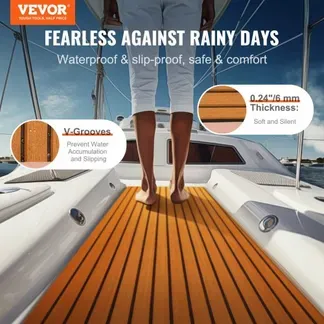 VEVOR Bootsboden, EVA-Schaum-Bootsdeck, 2400 x 900 x 6 mm, rutschfester, selbstklebender Bodenbelag, 21600 cm² großer Meeresteppich für Boote, Yachten, Pontons, Kajakdecks VEVOR Bootsboden, EVA-Schaum-Bootsdeck, 2400 x 900 x 6 mm, rutschfester, selbstklebender Bodenbelag, 21600 cm² großer Meeresteppich für Boote, Yachten, Pontons, Kajakdecks