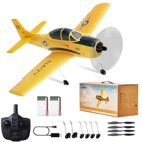 VEVOR RC-Flugzeug, 2,4 GHz 4-Kanal-Fernsteuerungsflugzeug mit 6-Achsen-Gyrostabilisator, flugbereites Trainerflugzeug-Spielzeug mit 2 Batterien, leicht zu fliegendes RC-Segelflugzeug für Erwachsene, Kinder, Anfänger und Jungen VEVOR RC-Flugzeug, 2,4 GHz 4-Kanal-Fernsteuerungsflugzeug mit 6-Achsen-Gyrostabilisator, flugbereites Trainerflugzeug-Spielzeug mit 2 Batterien, leicht zu fliegendes RC-Segelflugzeug für Erwachsene, Kinder, Anfänger und Jungen