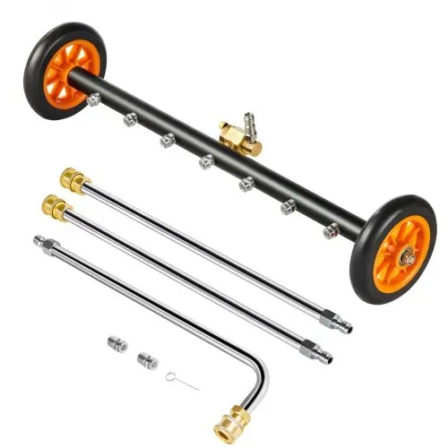 VEVOR 590 mm Hochdruckreiniger-Unterbodenreiniger, Edelstahl-Oberflächenreiniger, max. 4000 PSI, Winkeleinstellungsgetriebe, 7 Sprühdüsen, 2 verlängerte Stäbe für Auffahrt, Terrasse, Deck – Bild 8