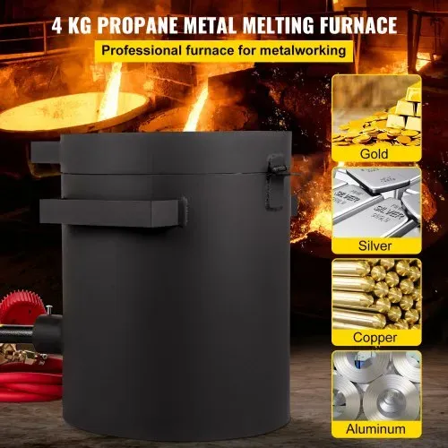 VEVOR Propan Schmelzofen 4 KG, Gas Metall Schmelzofen Propan Ton Grafit Tiegel, Schmiedeofen für Edelmetall Schmelzpunkt 1350 °C, Ofenboden 20 mm, Schmelzzeit 10 min, 2,54 cm Keramikfaser feuerfest VEVOR Propan Schmelzofen 4 KG, Gas Metall Schmelzofen Propan Ton Grafit Tiegel, Schmiedeofen für Edelmetall Schmelzpunkt 1350 °C, Ofenboden 20 mm, Schmelzzeit 10 min, 2,54 cm Keramikfaser feuerfest