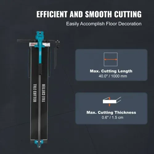 VEVOR Fliesenschneider mit einer Gesamtschnittlänge von 1000mm, Schnittstärke 4-15mm Mindest. Schnittbreite 25mm Fliesenschneidmaschine inkl. Extra Schneidrad Fliesenverlegungs-& Renovierungsprojekten VEVOR Fliesenschneider mit einer Gesamtschnittlänge von 1000mm, Schnittstärke 4-15mm Mindest. Schnittbreite 25mm Fliesenschneidmaschine inkl. Extra Schneidrad Fliesenverlegungs-& Renovierungsprojekten