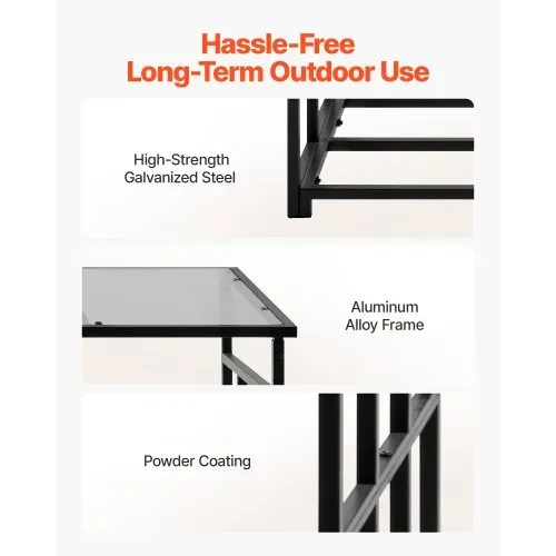 VEVOR Metall Kaminholzregal, 143x70x143 cm Brennholzregal, Kaminholzunterstand, max. Tragkraft 300 kg, Feuerholzregal, Kaminholzlager, Stapelhilfe für Veranden, Terrassen, Gärten – Bild 2