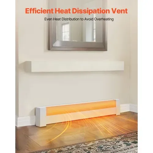 VEVOR Heizungsabdeckungen, Basic-Serie, 1221 x 80 x 193 mm, Standard-Frontabdeckung für Heizkörper elektrische Heizgeräte, Ersatzabdeckung aus robustem Stahl, für Schlafzimmer, weiß – Bild 3