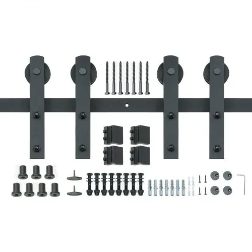 VEVOR 244cm Schiebetürbeschlag I-förmig Schiebetürsystem mit 2-teiligen Schienen 150kg Tragfähigkeit Laufschiene Ideal für Schiebetüren mit Türstärke von 32-45mm, Türbreite von 1,12-1,32m – Bild 10