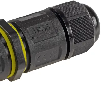 Kabelverbinder 3-polig, IP68, 450V/24A Klemmanschluss, für Kabel Ø 6-11mm Kabelverbinder 3-polig, IP68, 450V/24A Klemmanschluss, für Kabel Ø 6-11mm