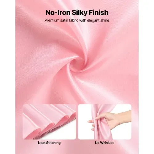 VEVOR Satin-Stuhlschärpen mit Schleifen (275x17 cm) 50 Stk. Stuhlbänder zum Binden, Stuhlbänder für Hochzeiten Bankett Dekorationen Veranstaltungen Bankettstuhlbezüge, Stuhlschleifen Rosegold – Bild 2
