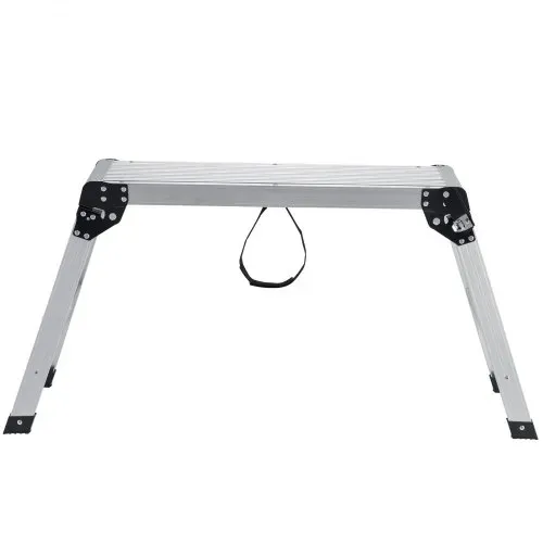 VEVOR Alu Arbeitsplattform Klappwerkbank 76x30x50,8cm Arbeitsbühne 150 kg Tragfähigkeit Trittbank mit Sicherheitsschlössern Trittleiter für Zuhause Büro Werkstatt & Garage Silber – Bild 9