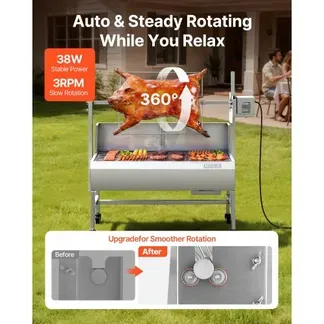 VEVOR DrehspieĂgrill 38 W Spanferkelgrill Lammgrill Holzkohlegrill (94 cm GrilllĂ€nge) mit 60 kg Tragkraft & 7-facher Höhenverstellung & Schutzblech, Edelstahl-Elektrogrill-Set fĂŒr Camping Outdoor VEVOR DrehspieĂgrill 38 W Spanferkelgrill Lammgrill Holzkohlegrill (94 cm GrilllĂ€nge) mit 60 kg Tragkraft & 7-facher Höhenverstellung & Schutzblech, Edelstahl-Elektrogrill-Set fĂŒr Camping Outdoor
