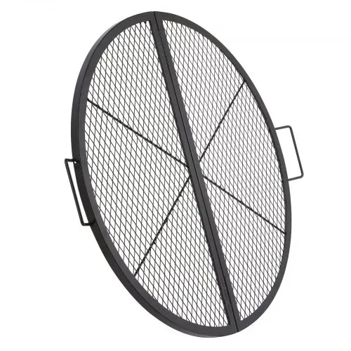 VEVOR Φ 910 x 25 mm X-Marks Feuerstellen-Grillrost, Faltbarer Runder Grillrost, Robuster Lagerfeuer-BBQ-Grillrost aus Stahl mit Griff & Stütz-X-Draht, Tragbares Camping-Kochgeschirr, Schwarz – Bild 10
