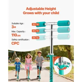 VEVOR Scooter (2 Räder) für Kinder ab 3 Jahren, Cityroller Kinderroller mit leuchtenden Rädern & höhenverstellbarem Lenker & rutschfestem Deck & faltbarem Rahmen, Tretroller bis zu 50 kg, Grün VEVOR Scooter (2 Räder) für Kinder ab 3 Jahren, Cityroller Kinderroller mit leuchtenden Rädern & höhenverstellbarem Lenker & rutschfestem Deck & faltbarem Rahmen, Tretroller bis zu 50 kg, Grün