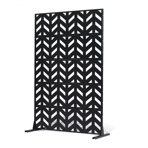 VEVOR Paravent, 120x50,8x183 cm, Raumteiler für den Außenbereich, freistehende Trennwand mit Ständer, dekorativer Garten-Sichtschutz, Raumtrenner für Balkon, Terrasse, Innenbereich, Schwarz – Bild 10