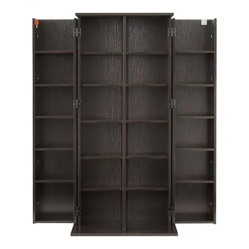 VEVOR DVD-Schrank mit 24 Fächern, Medienaufbewahrungsschrank Standschrank 610 x 368 x 1270 mm, Platzsparendes CD-Schrank für CDs DVDs Bücher Spiele-Discs, Wohnzimmer Homeoffice Aufnahmestudio, Schwarz – Bild 9