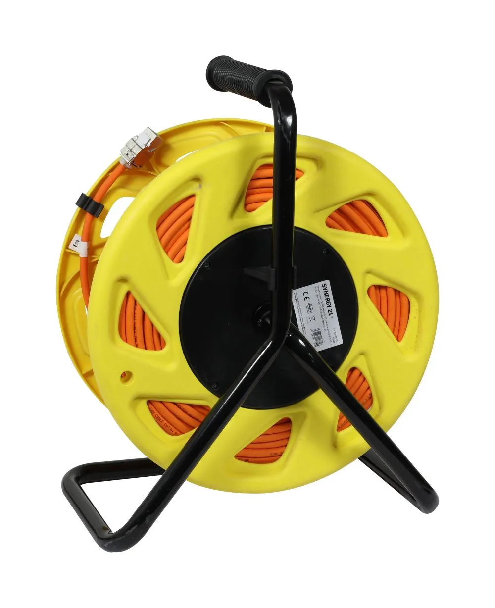 Kabeltrommel, CAT6A, 90m, CAT7A Rohkabel S-STP(S/FTP), mit 2x Buchsen RJ45(CAT6A), LSZH, Synergy 21 – Bild 3