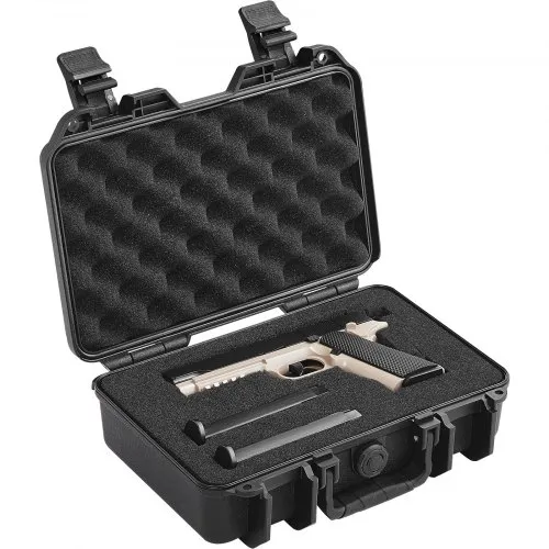 VEVOR Hartschalenkoffer für Pistolen mit vorgeschnittenem PU-Schaum, wasser- und staubdichter Hartschalenkoffer für 1 Pistole, 12,59 × 9,01 × 4,4 Zoll, abschließbarer Pistolenkoffer, schwarz VEVOR Hartschalenkoffer für Pistolen mit vorgeschnittenem PU-Schaum, wasser- und staubdichter Hartschalenkoffer für 1 Pistole, 12,59 × 9,01 × 4,4 Zoll, abschließbarer Pistolenkoffer, schwarz