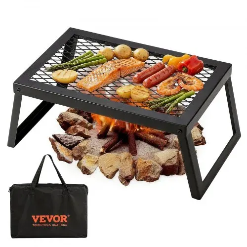 VEVOR BBQ Gills Holzkohlegrill Klappgrill 458 x 305 x 205 mm, Tischgrill Tragbarer Reisegrill 6 kg Belastbar, Outdoor Faltbar Picknickgrill Campinggrill Schwarz 300 ℃, für Terrasse, Camping, Party – Bild 7