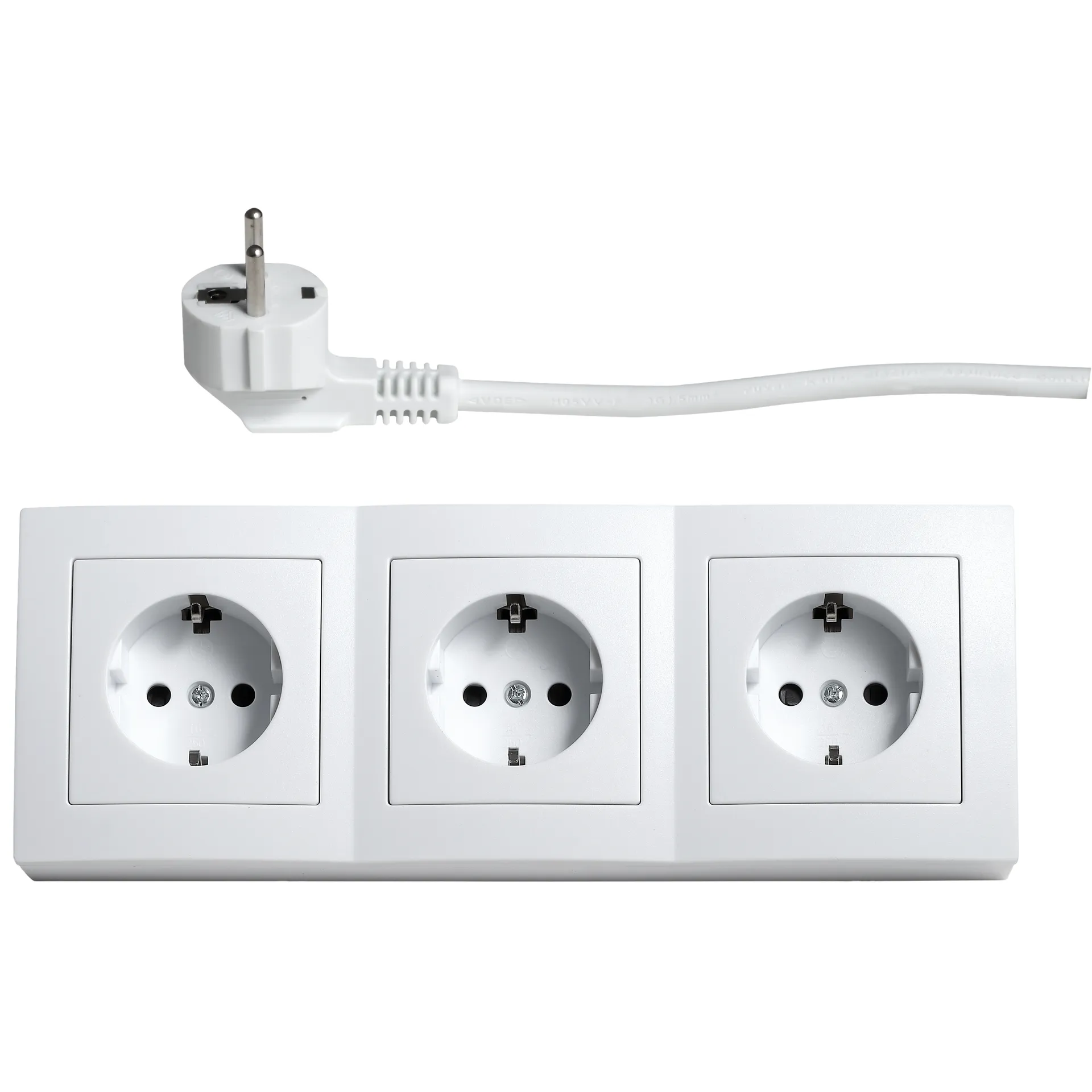 Steckdosenblock McPower ''Flair'' 250V~/16A, weiß, 3-fach, 2m Kabel und Stecker – Bild 2