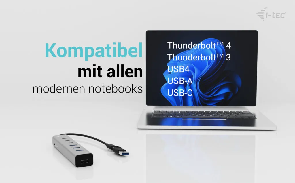 i-tec USB-C/USB-A Charging Metal HUB 7 port (3x USB-C, 4x USB-A) – Bild 5
