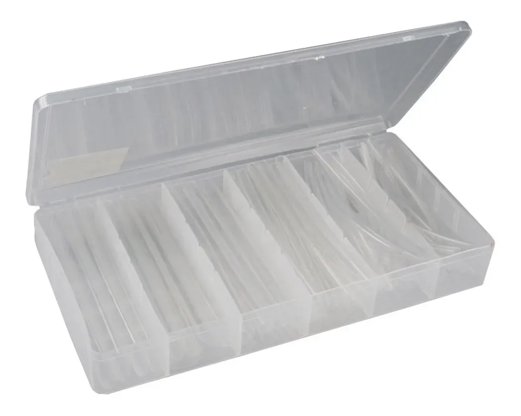 Schrumpfschlauch-Sortiment, 100-teilig in praktischer Box, transparent Schrumpfschlauch-Sortiment, 100-teilig in praktischer Box, transparent