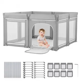 VEVOR Baby-Laufstall, 200 x 178 cm, Laufgitter für Kleinkinder, faltbarer Spielplatz mit Reißverschlusstür & weichem, atmungsaktivem Netz, Sicherheits-Aktivitätszentrum für drinnen und draußen VEVOR Baby-Laufstall, 200 x 178 cm, Laufgitter für Kleinkinder, faltbarer Spielplatz mit Reißverschlusstür & weichem, atmungsaktivem Netz, Sicherheits-Aktivitätszentrum für drinnen und draußen