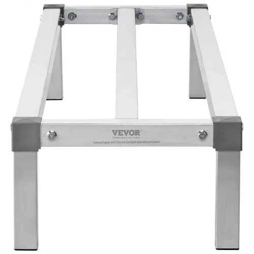VEVOR Aluminium-Stauregal, 48 x 14 Zoll großes kommerzielles Bodenregal für Lebensmittel, 8 Zoll über dem Boden, 1000 lbs Tragkraft, komplett verschweißtes Aluminium-Lagerregal, zur Lagerung in Restaurants, Küchen, Garagen und Fahrzeugen – Bild 8