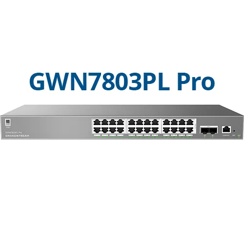 Grandstream GWN7803PL PRO – Enterprise Layer 2++ Managed Switch – 24× Gigabit RJ45 (PoE/PoE+) + 2× Gigabit SFP+ Grandstream GWN7803PL PRO – Enterprise Layer 2++ Managed Switch – 24× Gigabit RJ45 (PoE/PoE+) + 2× Gigabit SFP+