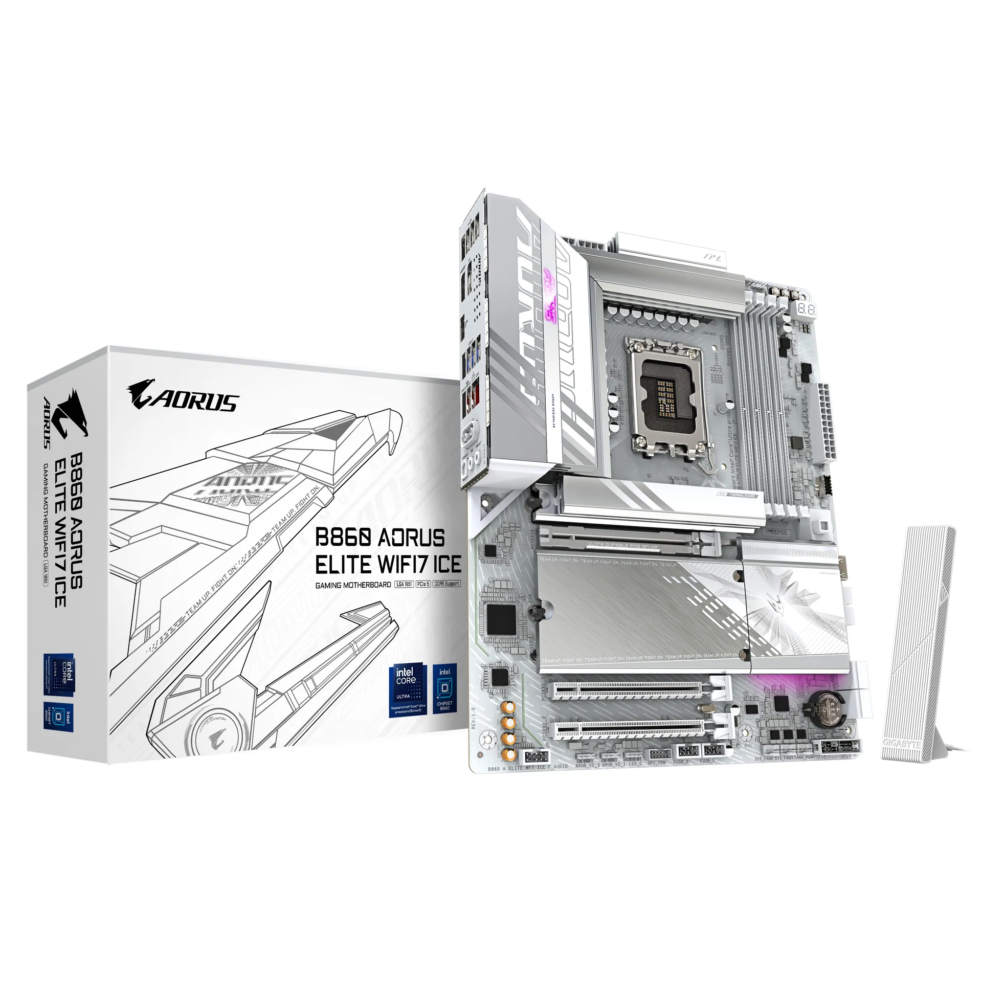 GIGABYTE B860 AORUS ELITE WIFI7 ICE Mainboard – Intel Core Ultra CPUs, 14+1+2+1 Phasen VRM, bis zu 9200MHz DDR5, 1xPCIe 5.0 + 2xPCIe 4.0 M.2, 2,5 GbE LAN, WIFI 7, USB 4 GIGABYTE B860 AORUS ELITE WIFI7 ICE Mainboard – Intel Core Ultra CPUs, 14+1+2+1 Phasen VRM, bis zu 9200MHz DDR5, 1xPCIe 5.0 + 2xPCIe 4.0 M.2, 2,5 GbE LAN, WIFI 7, USB 4