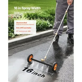 VEVOR 415 mm Hochdruckreiniger-Unterbodenreiniger, Edelstahl-Oberflächenreiniger, 4000 Max PSI, Winkeleinstellungsgetriebe, 4 Sprühdüsen, 2 verlängerte Stäbe für Auffahrt, Terrasse, Deck VEVOR 415 mm Hochdruckreiniger-Unterbodenreiniger, Edelstahl-Oberflächenreiniger, 4000 Max PSI, Winkeleinstellungsgetriebe, 4 Sprühdüsen, 2 verlängerte Stäbe für Auffahrt, Terrasse, Deck