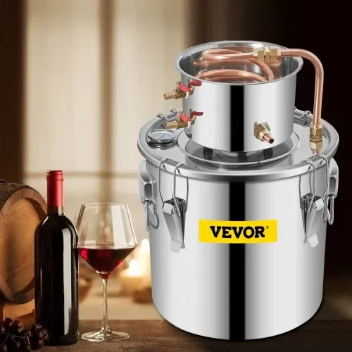 VEVOR Alkohol-Destilliergerät 11,4 L, Alkohol-Destilliergerät mit Umwälzpumpe, Alkohol-Destilliergerät Kupferrohr, Whiskey-Destilliergerät mit eingebautem Thermometer, Whiskey-Herstellungsset – Bild 7