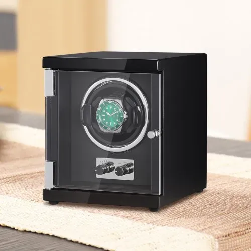 VEVOR Uhrenbeweger, Automatik-Uhrenbeweger, Watch Winder, Uhrenbeweger für Automatikuhren, Automatischer Uhrenbeweger mit Platz für 1 Uhr, LED Beleuchtung, 150–207 mm Einstellbare Riemenlänge – Bild 7
