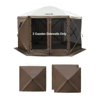 VEVOR 3x Seitenwände für Pavillon Seitenteile, 1,73 x 1,48 m, Wasserfeste Seitenplanen mit Sonnenschutz PU-Beschichtung, Seitenwand inkl. 1 Fenster für Faltpavillon Partyzelt Outdoor-Events, Braun VEVOR 3x Seitenwände für Pavillon Seitenteile, 1,73 x 1,48 m, Wasserfeste Seitenplanen mit Sonnenschutz PU-Beschichtung, Seitenwand inkl. 1 Fenster für Faltpavillon Partyzelt Outdoor-Events, Braun