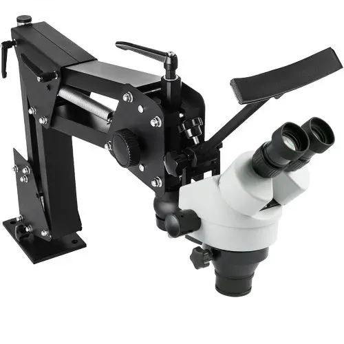 VEVOR Zoom Trinokulares Stereomikroskop WF10X 20mm Binokulares Stereo Säulenständer für Jewelry Tools (3.5X-90X) Mikroskop, Silbe, 1 Count (Pack of 1) Multi-Directional Microscope – Bild 3